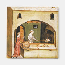 ANTIQUE OVEN  BAKER ,BAKERY BREAD SHOP FRIDGE MAGNET
