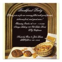 ANTIQUE OVEN  BAKERY BREAKFEAST PARTY PERSONALIZED ANNOUNCEMENT