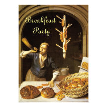 ANTIQUE OVEN  BAKERY BREAKFEAST PARTY INVITATIONS
