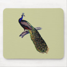 Antique Peacock Print Mousepad
