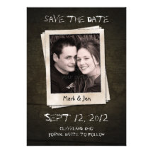 Antique Polaroid Unique Save The Date Announcement