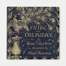 Antique Pride and Prejudice Peacock Edition Cover Refrigerator Magnet