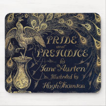 Antique Pride and Prejudice Peacock Edition Cover Mouse Pad