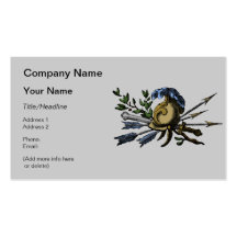 Antique Roman Helmet with Weapons Business Card