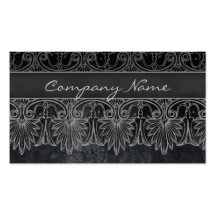 Antique Salon Spa Lace Business Card Black Grey