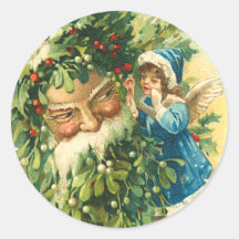 Antique Santa Christmas Stickers