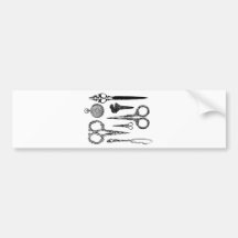 Antique Scissors Vignette Bumper Stickers