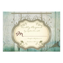 Antique Sign Rustic Country Wedding RSVP Cards