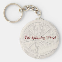 Antique Spinning Wheel Arts Crafts Keyring Key Chain