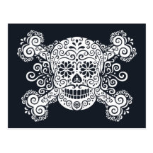 Antique Sugar Skull & Crossbones Post Cards