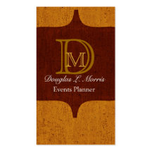 Antique Textured Monogrammed Business Card Template