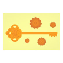 Antique Victorian Brass Key Customised Stationery