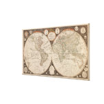 Antique World Map, 1799 (Thomas Kitchen) Gallery Wrap Canvas