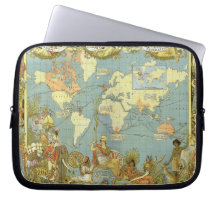 Antique World Map, British Empire, 1886 Computer Sleeve