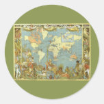 Antique World Map, British Empire, 1886 Sticker