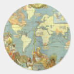 Antique World Map, British Empire, 1886 Stickers