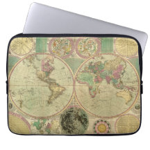 Antique World Map by Carington Bowles, circa 1780 Laptop Computer Sleeve