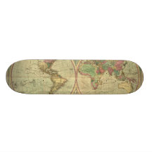 Antique World Map by Carington Bowles, circa 1780 Skateboard Deck