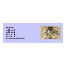 Antique World Map by Guillaume de L'Isle, 1720 Business Card Template