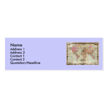 Antique World Map by John Colton, circa 1854 Business Cards