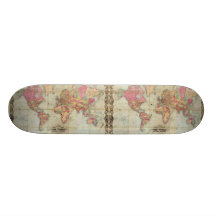 Antique World Map by John Colton, circa 1854 Skateboard Decks