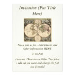 Antique World Map by Nicolao Visscher, circa 1690 Custom Invite