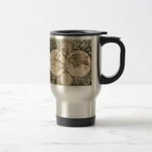 Antique World Map by Nicolao Visscher, circa 1690 Coffee Mugs