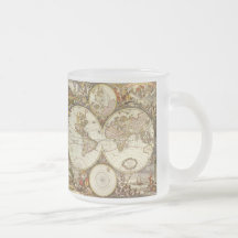 Antique World Map, c. 1680. By Frederick de Wit Coffee Mug