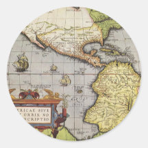 Antique World Map of the Americas, 1570 Stickers