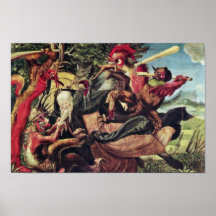 Antonius Altar Left Wing Outside: Demons Tormentin Print