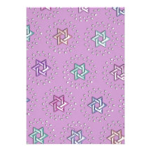 Any Colour Bat Mitzvah Silver Stars of David Invitations