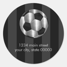 Any Colour Stripe Gold Soccer Ball Stickers