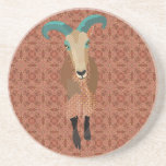 Aoudad Art Pink Coaster