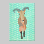 Aoudad Vintage Turqoise  Art Canvas canvas prints