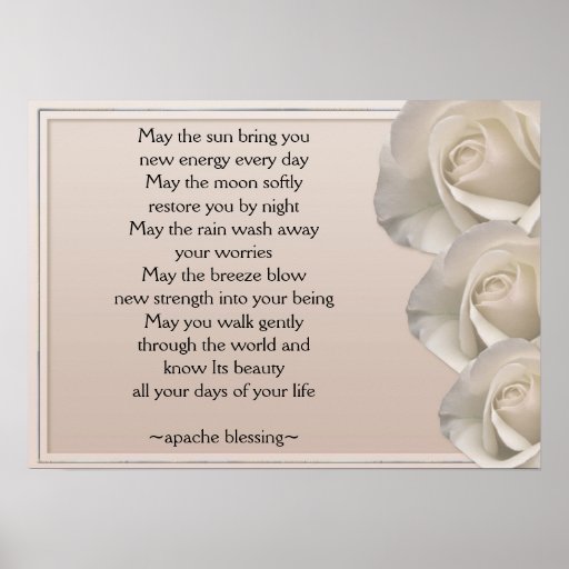 Apache Blessing-Ivory Roses Art Print Poster