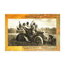 APACHES AND GERONIMO DRIVING A MOTOR CAR CANVAS PRINTS