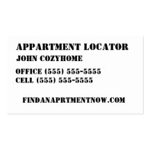 Apartment Locator agent business card