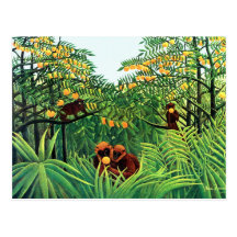 "Apes in the Orange Grove" by Henri Rousseau Post Card