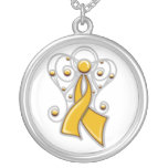 Appendix Cancer Ribbon Angel In Memory Pendant