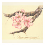 Apple Blossom Branch, Custom Invitation