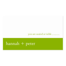 Apple Green Banner :: Guest Seating Card Business Card Template