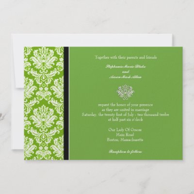 Apple Green Classic Damask Wedding Invitation by Eternalflame