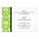 Apple Green Damask Wedding Enclosure Card Custom Announcement