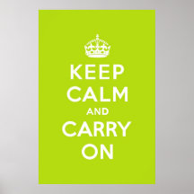 Apple Green Keep Calm and Carry On Poster