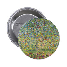 Apple Tree by Gustav Klimt, Vintage Victorian Art Pinback Buttons