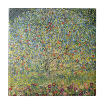 Apple Tree by Gustav Klimt, Vintage Victorian Art Ceramic Tiles