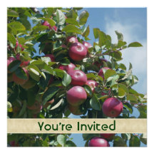 Apples On Tree Nature Party Shower Invitation
