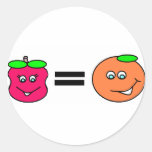Apples to Oranges Round Sticker