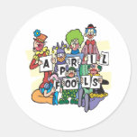 April Fools Round Sticker