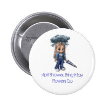 April Showers Pinback Buttons